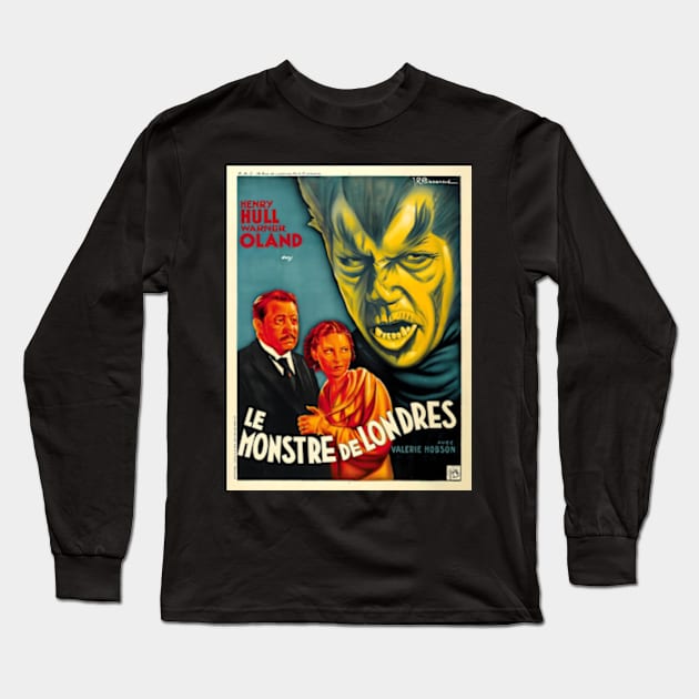 The Werewolf of London (1935) Horror Movie - French Movie Poster Long Sleeve T-Shirt by Desert Owl Designs